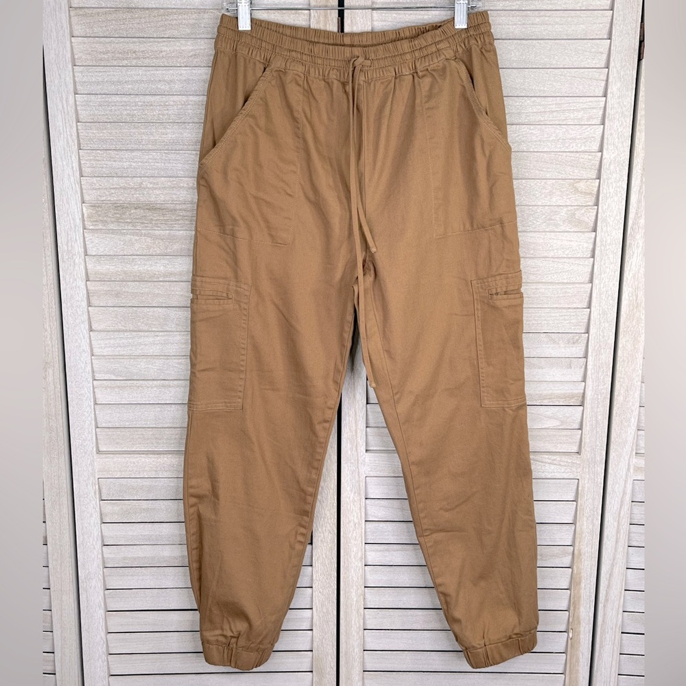 PACSUN Cargo Style Joggers Pull On Drawstring Waist Light Brown/Tan-Medium